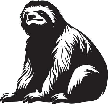 Sloth Silhouette Vector Illustration White Background