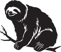 Sloth Silhouette Vector Illustration White Background