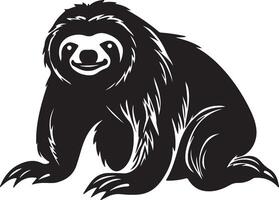 Sloth Silhouette Vector Illustration White Background