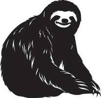 Sloth Silhouette Vector Illustration White Background