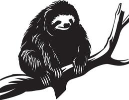 Sloth Silhouette Vector Illustration White Background