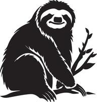 Sloth Silhouette Vector Illustration White Background