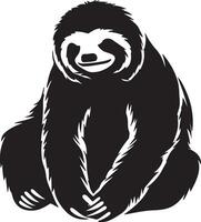 Sloth Silhouette Vector Illustration White Background