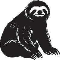 Sloth Silhouette Vector Illustration White Background