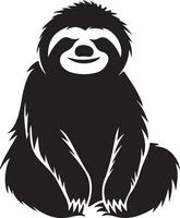 Sloth Silhouette Vector Illustration White Background