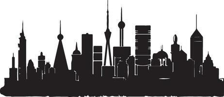 Cities Silhouette Vector Illustration White Background
