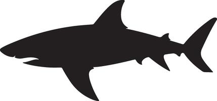 Shark Silhouette Vector Illustration White Background