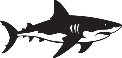 Shark Silhouette Vector Illustration White Background