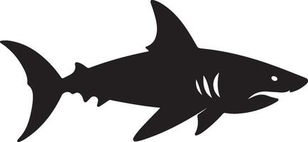 Shark Silhouette Vector Illustration White Background