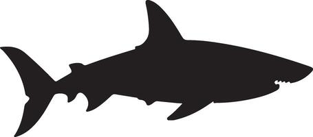 Shark Silhouette Vector Illustration White Background