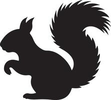 Squirrel Silhouette Vector Illustration White Background