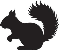 Squirrel Silhouette Vector Illustration White Background