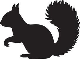 Squirrel Silhouette Vector Illustration White Background