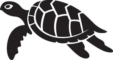 Turtle Silhouette Vector Illustration White Background