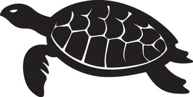 Turtle Silhouette Vector Illustration White Background