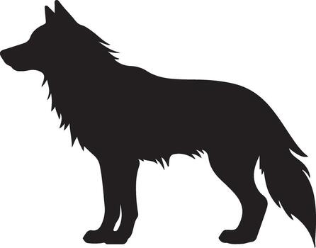 Wolf Silhouette Vector Illustration White Background