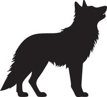 Wolf Silhouette Vector Illustration White Background