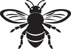 Bee Silhouette Vector Illustration White Background