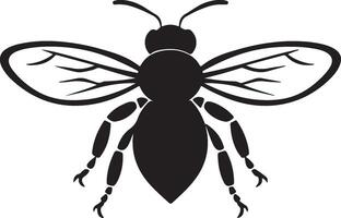 Bee Silhouette Vector Illustration White Background