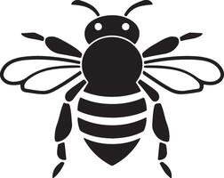 Bee Silhouette Vector Illustration White Background