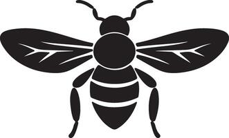 Bee Silhouette Vector Illustration White Background