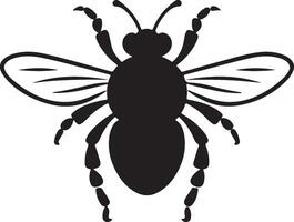 Bee Silhouette Vector Illustration White Background