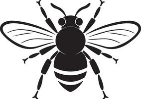 Bee Silhouette Vector Illustration White Background