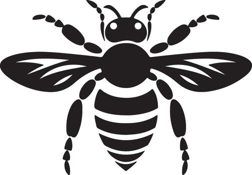 Bee Silhouette Vector Illustration White Background