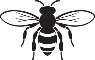 Bee Silhouette Vector Illustration White Background