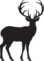 Deer Silhouette Vector Illustration White Background