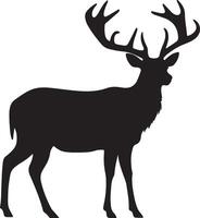 Deer Silhouette Vector Illustration White Background