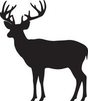 Deer Silhouette Vector Illustration White Background