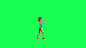 3d Animated boy dancing hip hop, back angle isolated chroma key green background video