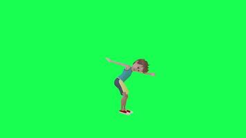 3d cute boy dancing in Christmas party left angle chroma key rendering green video