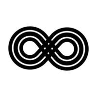 The image is a black and white drawing of an infinity symbol vector