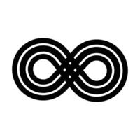 The image is a black and white drawing of an infinity symbol vector