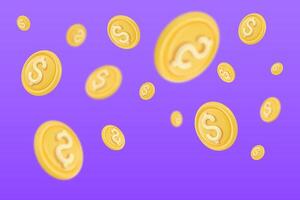 3D Token Coin Icons vector