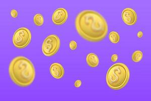 3D Token Coin Icons vector