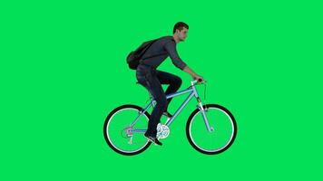 Courier man riding a bicycle from side angle video