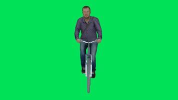 European man riding a bicycle from the front angle video