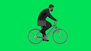 Male architect riding a bicycle from side angle video