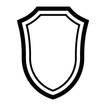 shield line icon with frame vector