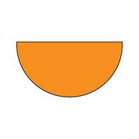 semicircular geometric icon vector