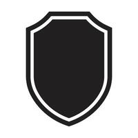 black shield icon with frame vector illustration design