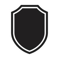 black shield icon with frame vector illustration design