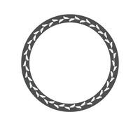 round frame logo with circular leaf motif vector
