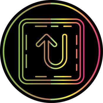 U turn Line Gradient Due Color Icon vector