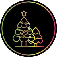 Christmas tree Line Gradient Due Color Icon vector
