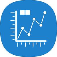 Line graph Glyph Curve Icon vector