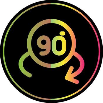 Rotate angle 90 Line Gradient Due Color Icon vector